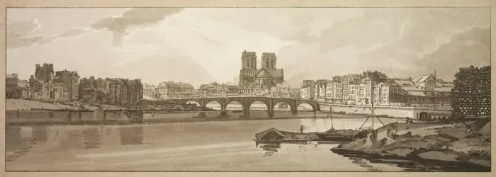 Framed Print : A Selection of Twenty of the Most Picturesque Views in Paris: View of Pont de la Tournelle Framed Print : A Selection of Twenty of the Most Picturesque Views in Paris: View of Pont de la Tournelle