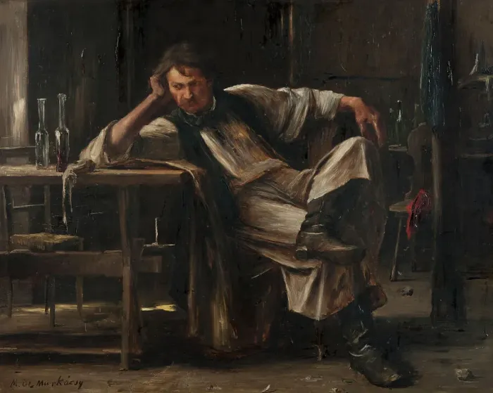 Framed Print : Self-contempt, late 19th century. Creator: Mihaly Munkacsy. Self-contempt, late 19th century. Creator: Mihaly Munkacsy Framed Print : Self-contempt, late 19th century. Creator: Mihaly Munkacsy. Self-contempt, late 19th century. Creator: Mihaly Munkacsy