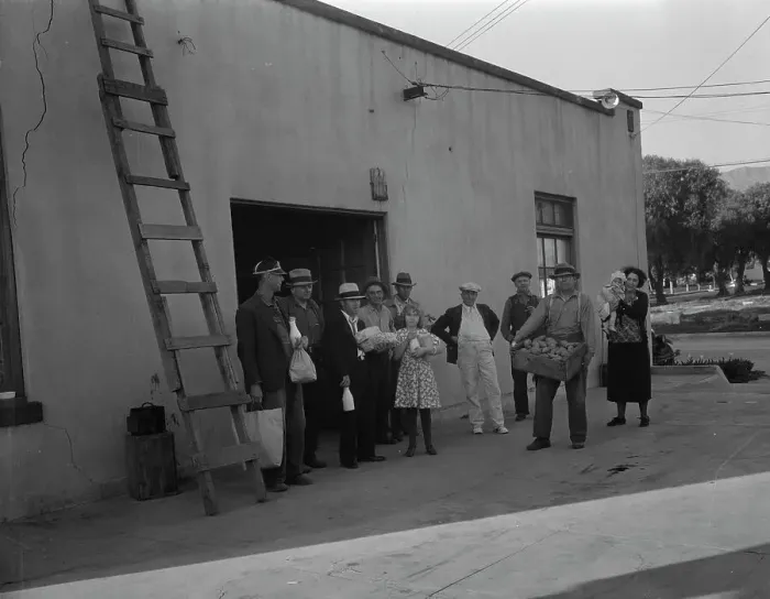Framed Print : Self-help cooperative, members of the community, Burbank, California, 1936. Creator: Dorothea Lange Framed Print : Self-help cooperative, members of the community, Burbank, California, 1936. Creator: Dorothea Lange