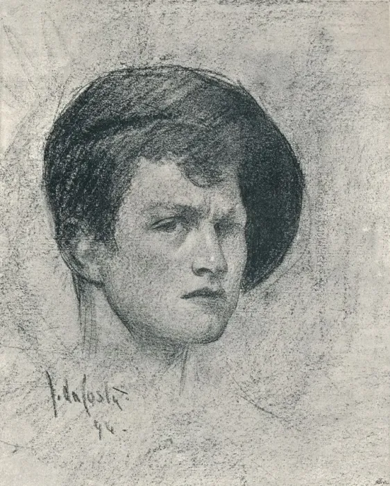 Framed Print : A self-poratrait of John da Costa, c1895. Artist: John da Costa Framed Print : A self-poratrait of John da Costa, c1895. Artist: John da Costa