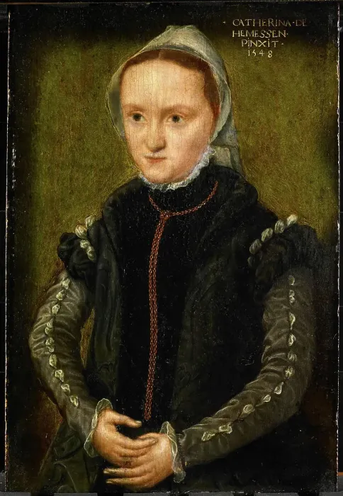 Framed Print : Self-Portrait, 1548. Artist: Hemessen, Catharina, van (1527 / 28-after 1580) Framed Print : Self-Portrait, 1548. Artist: Hemessen, Catharina, van (1527 / 28-after 1580)