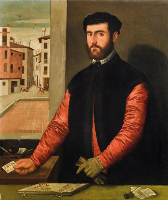 Framed Print : Self-Portrait, 1552. Creator: Badile, Antonio (1518-1560) Framed Print : Self-Portrait, 1552. Creator: Badile, Antonio (1518-1560)