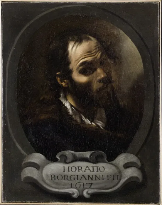 Framed Print : Self-Portrait, 1615. Creator: Borgianni, Orazio (1578-1616) Framed Print : Self-Portrait, 1615. Creator: Borgianni, Orazio (1578-1616)