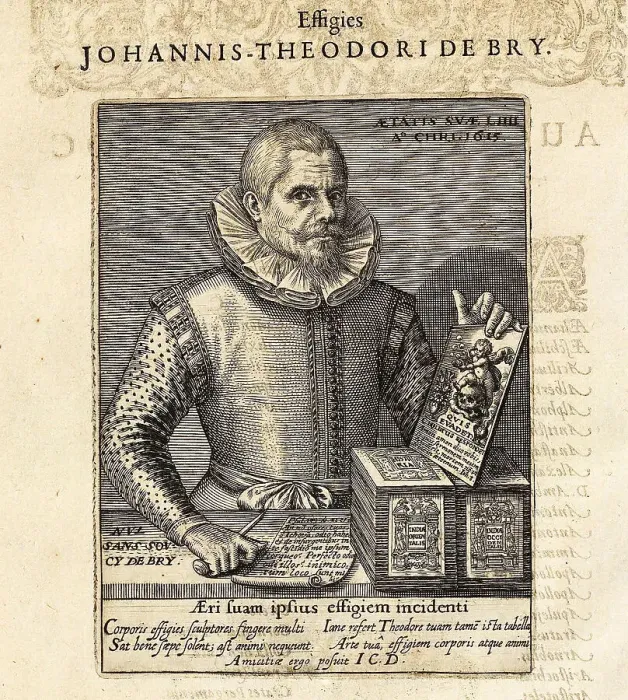 Framed Print : Self-portrait, 1615. Creator: Bry, Johann Theodor de (1561-1623) Framed Print : Self-portrait, 1615. Creator: Bry, Johann Theodor de (1561-1623)