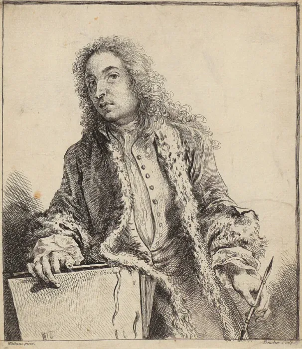Framed Print : Self-Portrait, before 1721. Creator: Watteau, Jean Antoine (1684-1721) Framed Print : Self-Portrait, before 1721. Creator: Watteau, Jean Antoine (1684-1721)