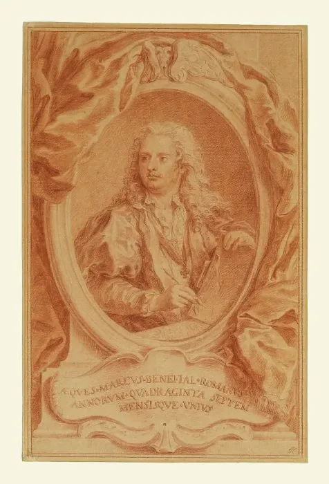 Framed Print : Self-Portrait, 1731. Creator: Marco Benefial Framed Print : Self-Portrait, 1731. Creator: Marco Benefial
