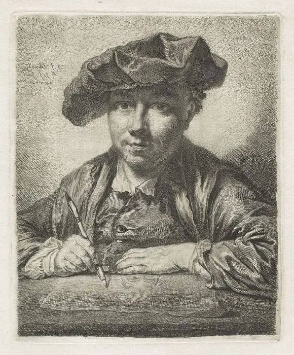 Framed Print : Self-Portrait, 1752. Creator: Georg Friedrich Schmidt Framed Print : Self-Portrait, 1752. Creator: Georg Friedrich Schmidt