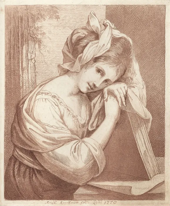 Framed Print : Self-portrait, 1770. Creator: Kauffmann, Angelika (1741-1807) Framed Print : Self-portrait, 1770. Creator: Kauffmann, Angelika (1741-1807)