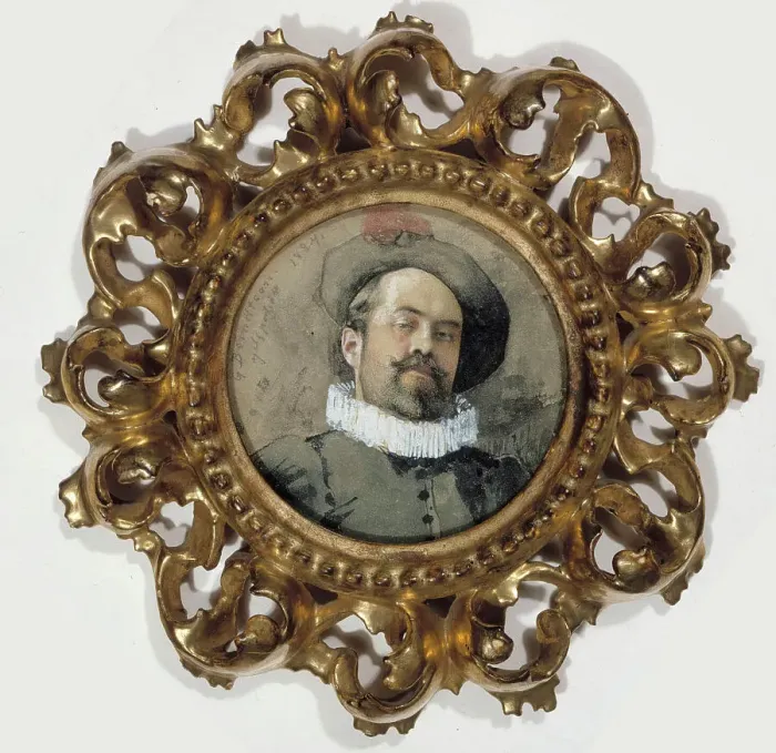 Framed Print : Self-portrait in 17th-century costume, 1884. Creator: Gunnar Berndtson Framed Print : Self-portrait in 17th-century costume, 1884. Creator: Gunnar Berndtson