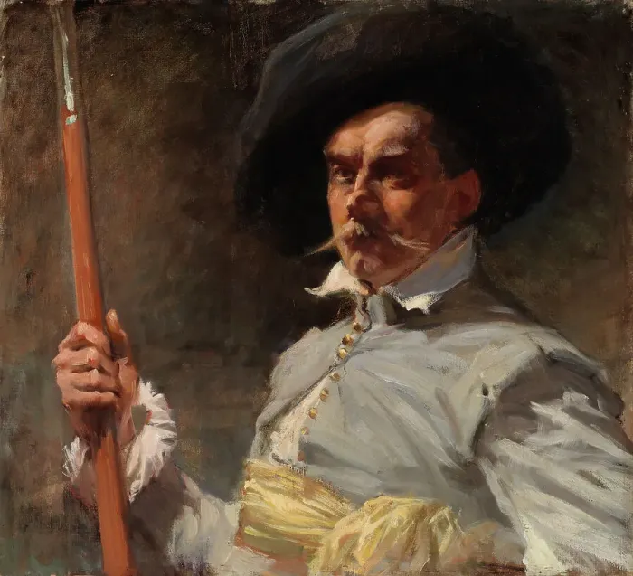 Framed Print : Self-Portrait in 17th Century Costume; Self-Portrait in Dress of the 17th Century, 1889. Creator: Albert Edelfelt Framed Print : Self-Portrait in 17th Century Costume; Self-Portrait in Dress of the 17th Century, 1889. Creator: Albert Edelfelt
