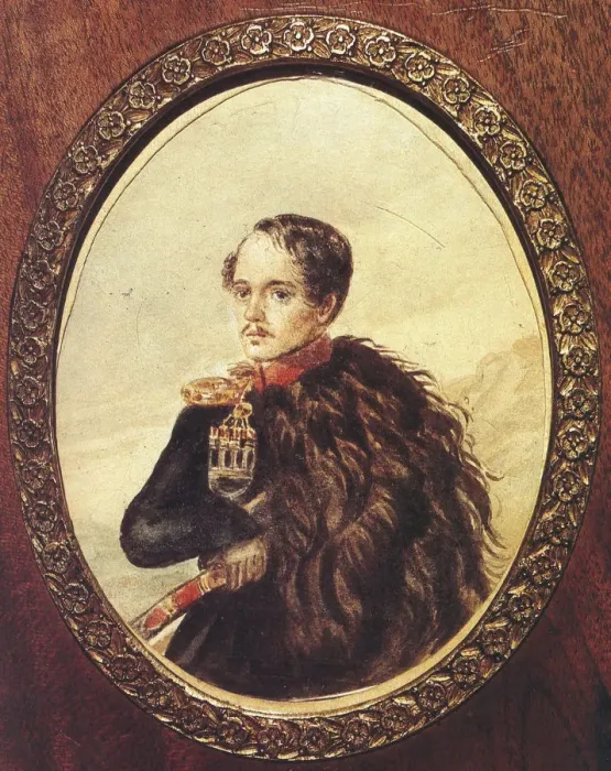 Framed Print : Self-Portrait, 1837. Artist: Lermontov, Mikhail Yuryevich (1814-1841) Framed Print : Self-Portrait, 1837. Artist: Lermontov, Mikhail Yuryevich (1814-1841)