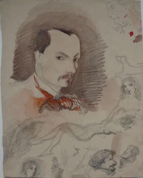 Framed Print : Self-Portrait, Between 1844 and 1847 Framed Print : Self-Portrait, Between 1844 and 1847