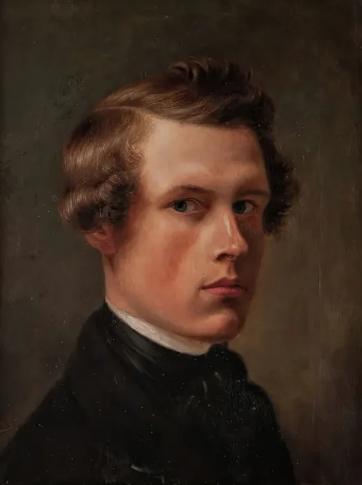 Framed Print : Self portrait, 1845. Creator: August Jernberg Framed Print : Self portrait, 1845. Creator: August Jernberg
