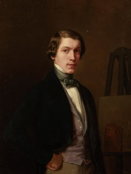 Framed Print : Self-Portrait, 1847. Creator: Leopold Loeffler Framed Print : Self-Portrait, 1847. Creator: Leopold Loeffler