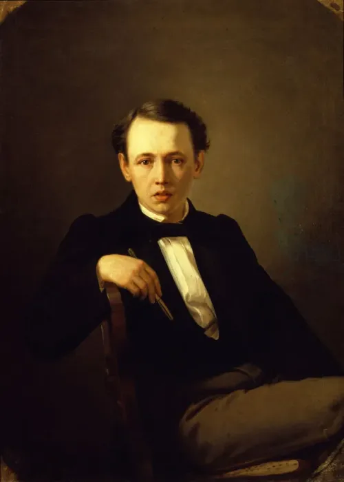 Framed Print : Self-Portrait, 1851. Artist: Perov, Vasili Grigoryevich (1834-1882) Framed Print : Self-Portrait, 1851. Artist: Perov, Vasili Grigoryevich (1834-1882)