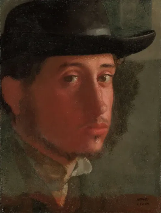 Framed Print : Self-Portrait, about 1857-1858. Creator: Edgar Degas