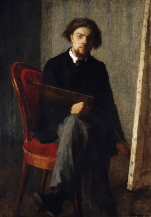 Framed Print : Self-Portrait, 1858. Creator: Fantin-Latour, Henri (1836-1904) Framed Print : Self-Portrait, 1858. Creator: Fantin-Latour, Henri (1836-1904)