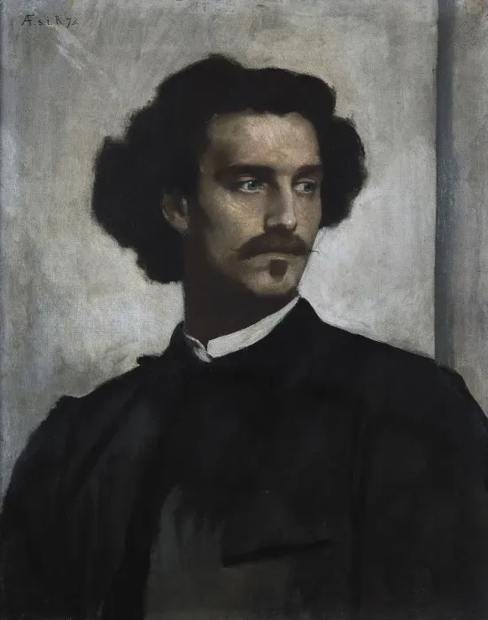 Framed Print : Self-Portrait, 1873. Artist: Feuerbach, Anselm (1829-1880) Framed Print : Self-Portrait, 1873. Artist: Feuerbach, Anselm (1829-1880)