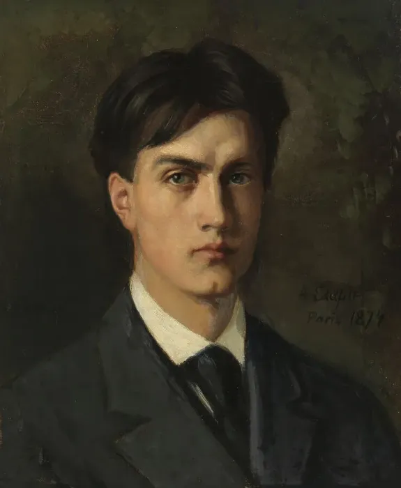 Framed Print : Self-Portrait, 1874. Creator: Albert Edelfelt Framed Print : Self-Portrait, 1874. Creator: Albert Edelfelt