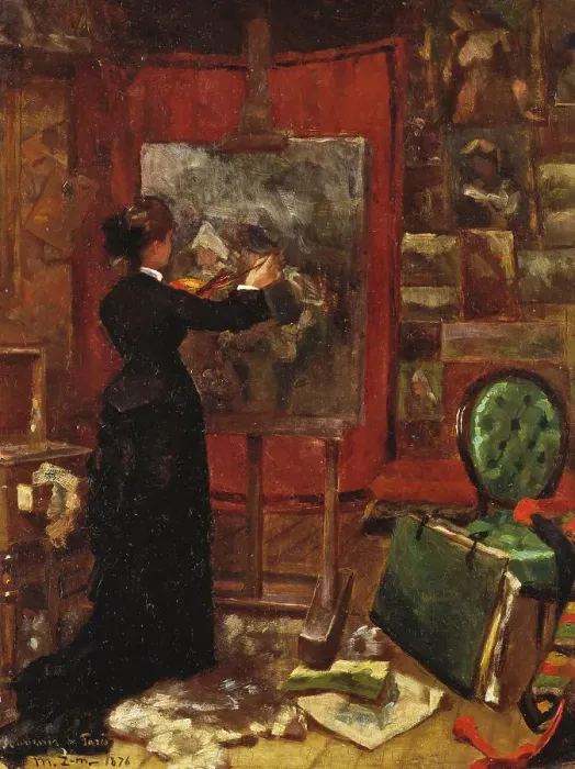 Framed Print : Self portrait, 1876. Creator: Mimmi Zetterstrom Framed Print : Self portrait, 1876. Creator: Mimmi Zetterstrom
