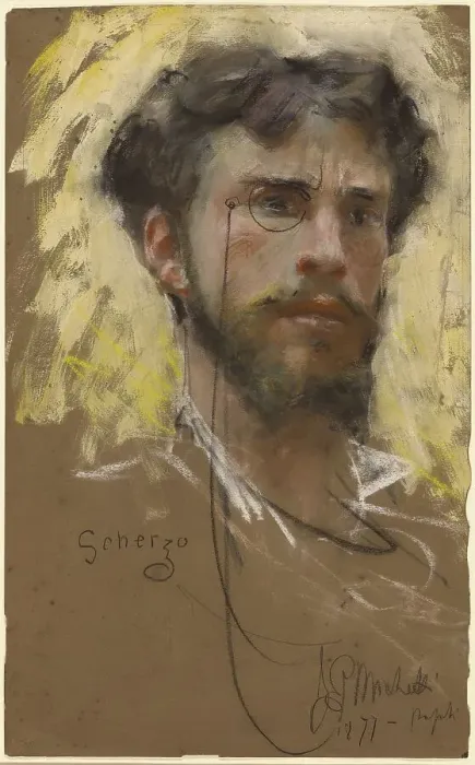 Framed Print : Self-Portrait, 1877. Creator: Francesco Paolo Michetti Framed Print : Self-Portrait, 1877. Creator: Francesco Paolo Michetti