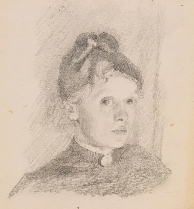 Framed Print : Self-Portrait, 1880-1884. Creator: Schjerfbeck, Helene (1862-1946) Framed Print : Self-Portrait, 1880-1884. Creator: Schjerfbeck, Helene (1862-1946)