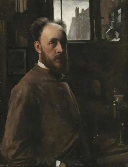 Framed Print : Self-Portrait, 1880. Creator: Frans Schwartz Framed Print : Self-Portrait, 1880. Creator: Frans Schwartz