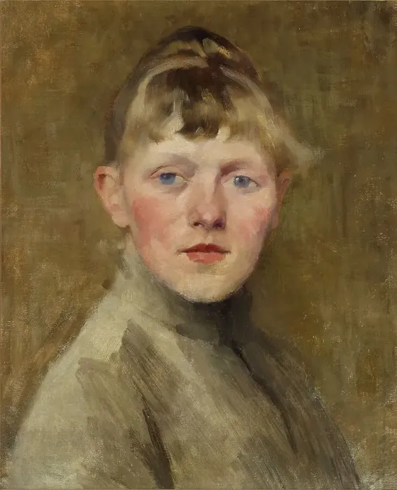 Framed Print : Self-Portrait, 1884-1885. Creator: Helene Schjerfbeck Framed Print : Self-Portrait, 1884-1885. Creator: Helene Schjerfbeck