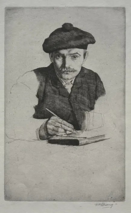 Framed Print : Self-Portrait, 1885. Creator: William Strang (British, 1859-1921) Framed Print : Self-Portrait, 1885. Creator: William Strang (British, 1859-1921)