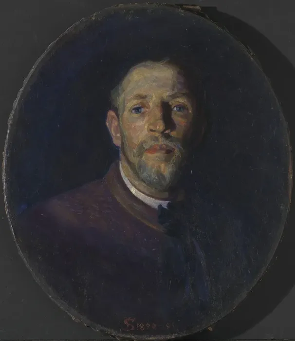 Framed Print : Self portrait, 1890-1891. Creator: Fritz Syberg Framed Print : Self portrait, 1890-1891. Creator: Fritz Syberg
