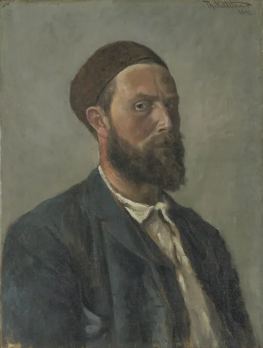 Framed Print : Self-Portrait, 1891. Creator: Theodor Kittelsen Framed Print : Self-Portrait, 1891. Creator: Theodor Kittelsen
