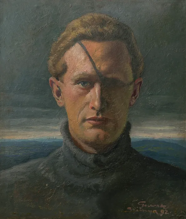 Framed Print : Self-Portrait, 1892. Creator: Edmund Gwerk Framed Print : Self-Portrait, 1892. Creator: Edmund Gwerk