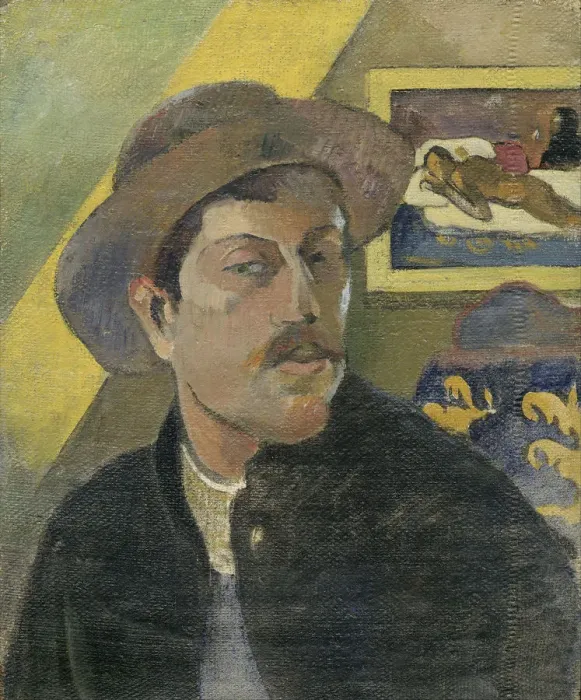 Framed Print : Self-Portrait, 1893-1894. Artist: Gauguin, Paul Eugene Henri (1848-1903) Framed Print : Self-Portrait, 1893-1894. Artist: Gauguin, Paul Eugene Henri (1848-1903)