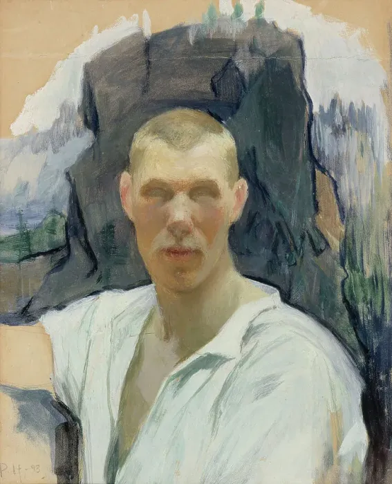 Framed Print : Self-Portrait, 1893. Creator: Pekka Halonen Framed Print : Self-Portrait, 1893. Creator: Pekka Halonen