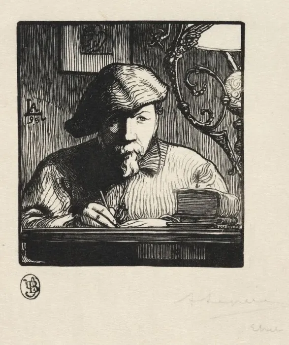 Framed Print : Self-Portrait, 1895. Creator: Auguste Louis Lepere (French, 1849-1918) Framed Print : Self-Portrait, 1895. Creator: Auguste Louis Lepere (French, 1849-1918)