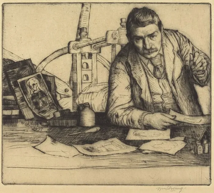 Framed Print : Self-Portrait, 1897. Creator: William Strang Framed Print : Self-Portrait, 1897. Creator: William Strang