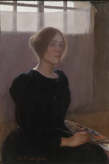 Framed Print : Self-Portrait, 1900. Creator: Elin Danielson-Gambogi Framed Print : Self-Portrait, 1900. Creator: Elin Danielson-Gambogi