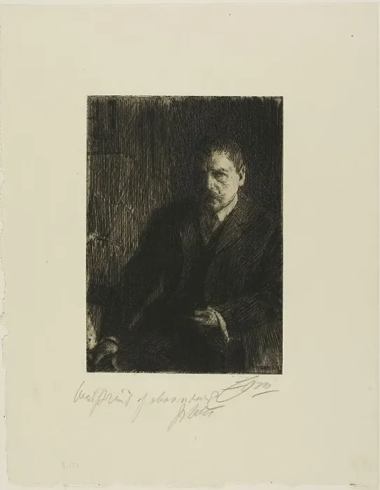 Framed Print : Self-Portrait 1904 I, 1904. Creator: Anders Leonard Zorn Framed Print : Self-Portrait 1904 I, 1904. Creator: Anders Leonard Zorn