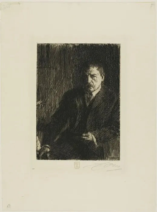 Framed Print : Self-Portrait 1904 I, 1904. Creator: Anders Leonard Zorn Framed Print : Self-Portrait 1904 I, 1904. Creator: Anders Leonard Zorn