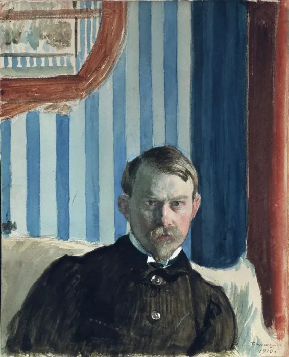 Framed Print : Self-portrait, 1910. Artist: Kustodiev, Boris Michaylovich (1878-1927) Framed Print : Self-portrait, 1910. Artist: Kustodiev, Boris Michaylovich (1878-1927)