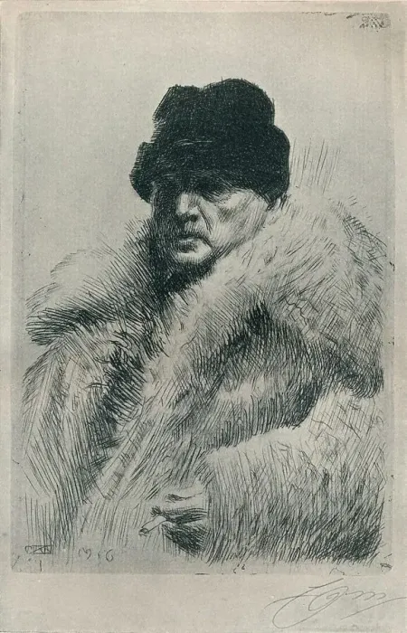 Framed Print : Self-Portrait, 1916. Artist: Anders Leonard Zorn Framed Print : Self-Portrait, 1916. Artist: Anders Leonard Zorn