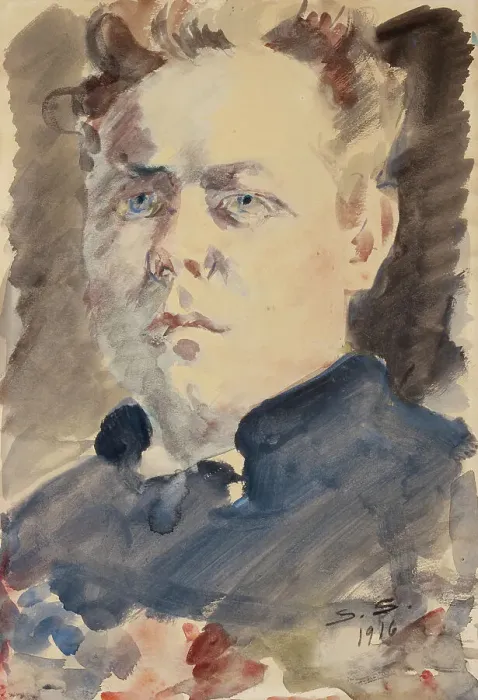 Framed Print : Self-portrait, 1916. Creator: Santeri Salokivi Framed Print : Self-portrait, 1916. Creator: Santeri Salokivi