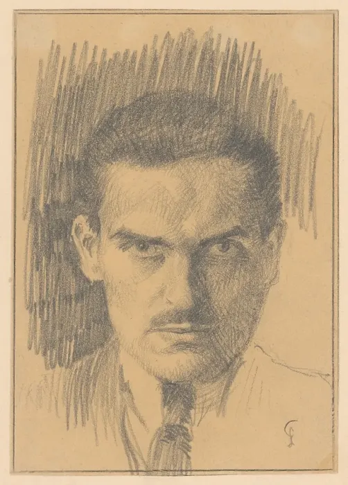 Framed Print : Self-portrait, around 1920. Creator: Ladislav Treskon Framed Print : Self-portrait, around 1920. Creator: Ladislav Treskon