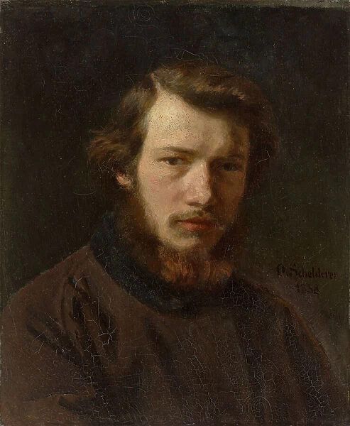 Self-Portrait at the age of 24, 1858. Creator: Scholderer, Franz Otto (1834-1902)