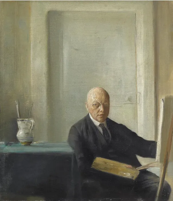 Framed Print : Self-Portrait. Artist: Holsoe, Carl (1863-1935) Framed Print : Self-Portrait. Artist: Holsoe, Carl (1863-1935)