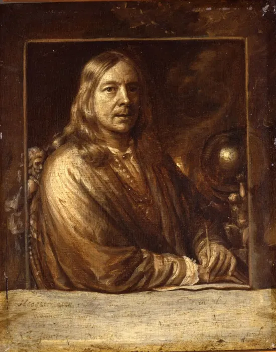 Framed Print : Self-Portrait. Artist: Hoogstraten, Samuel Dirksz, van (1627-1678) Framed Print : Self-Portrait. Artist: Hoogstraten, Samuel Dirksz, van (1627-1678)