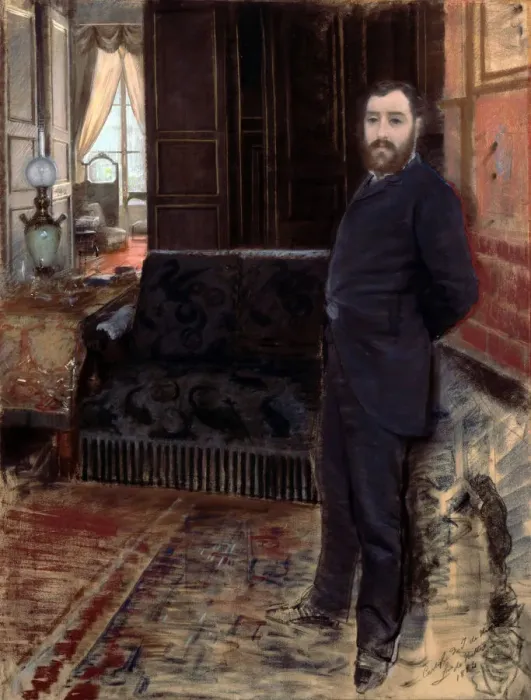 Framed Print : Self-Portrait. Artist: De Nittis, Giuseppe (1846-1884) Framed Print : Self-Portrait. Artist: De Nittis, Giuseppe (1846-1884)