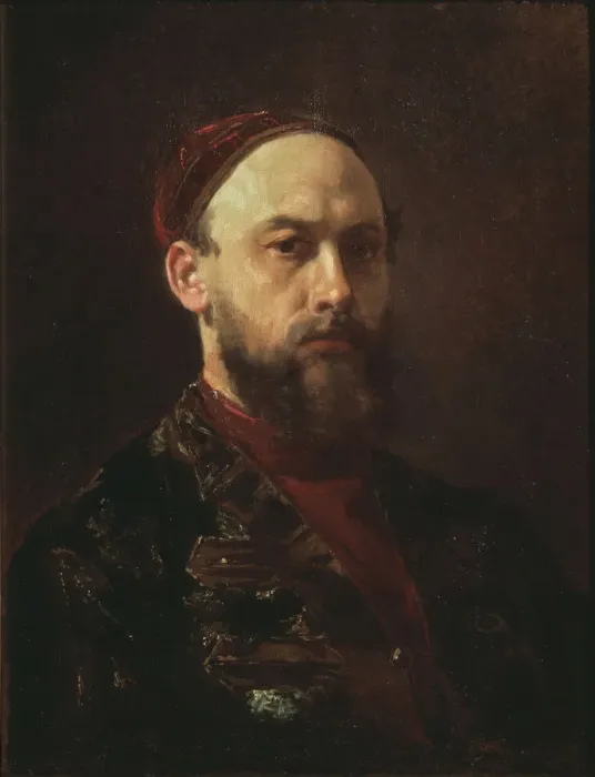 Framed Print : Self-portrait. Artist: Zhuravlev, Firs Sergeevich (1836-1901) Framed Print : Self-portrait. Artist: Zhuravlev, Firs Sergeevich (1836-1901)