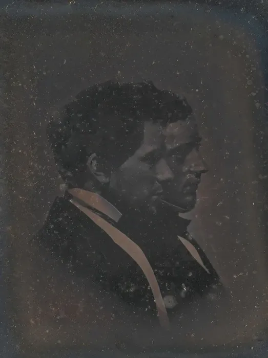 Framed Print : Self-Portrait with Artists Brother, 1840s. Creator: John Adams Whipple Framed Print : Self-Portrait with Artists Brother, 1840s. Creator: John Adams Whipple