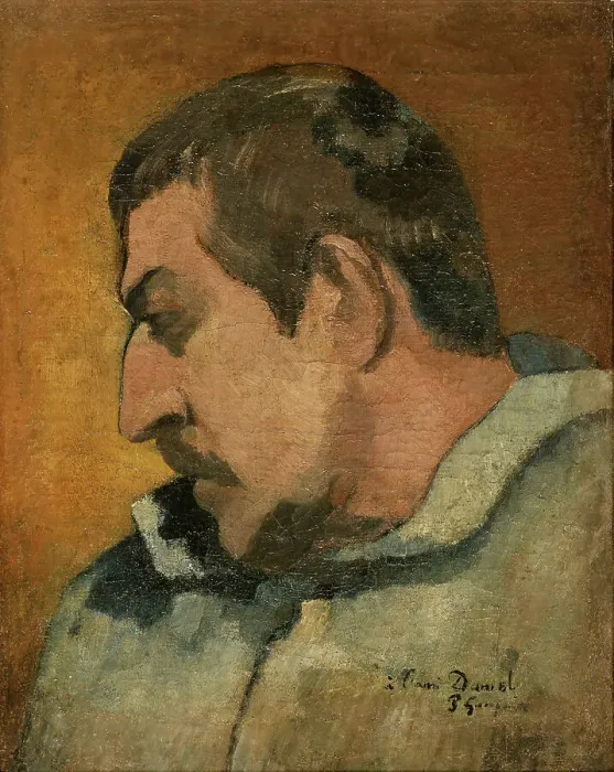 Framed Print : Self-Portrait (Autoportrait à l'ami Daniel), 1896. Creator: Gauguin, Paul Eugéne Henri (1848-1903) Framed Print : Self-Portrait (Autoportrait à l'ami Daniel), 1896. Creator: Gauguin, Paul Eugéne Henri (1848-1903)